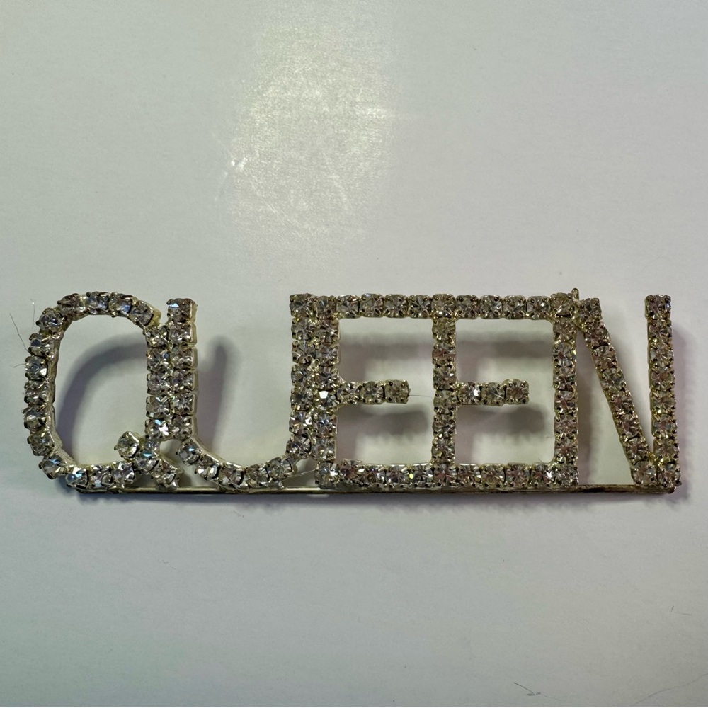 Queen Rhinestone Pin (back missing)